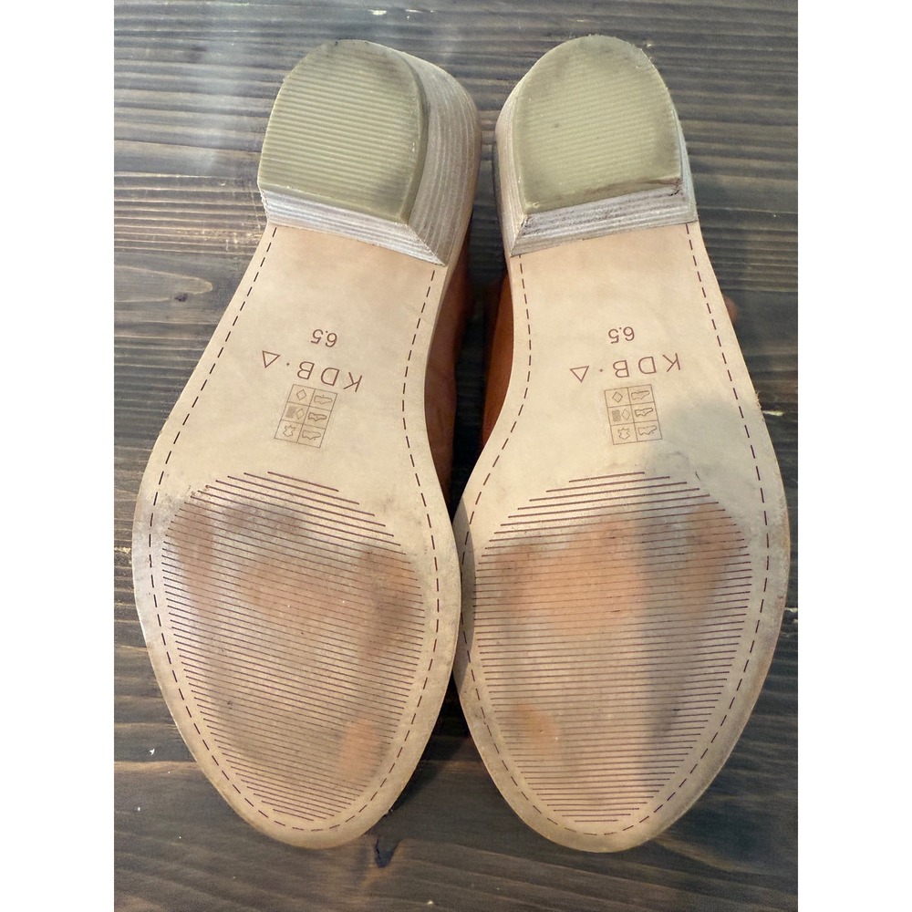 Kelsi Dagger Brown Leather Ankle Boots Size 7.5 Heeled Booties Women's Shoes - Picture 6 of 10